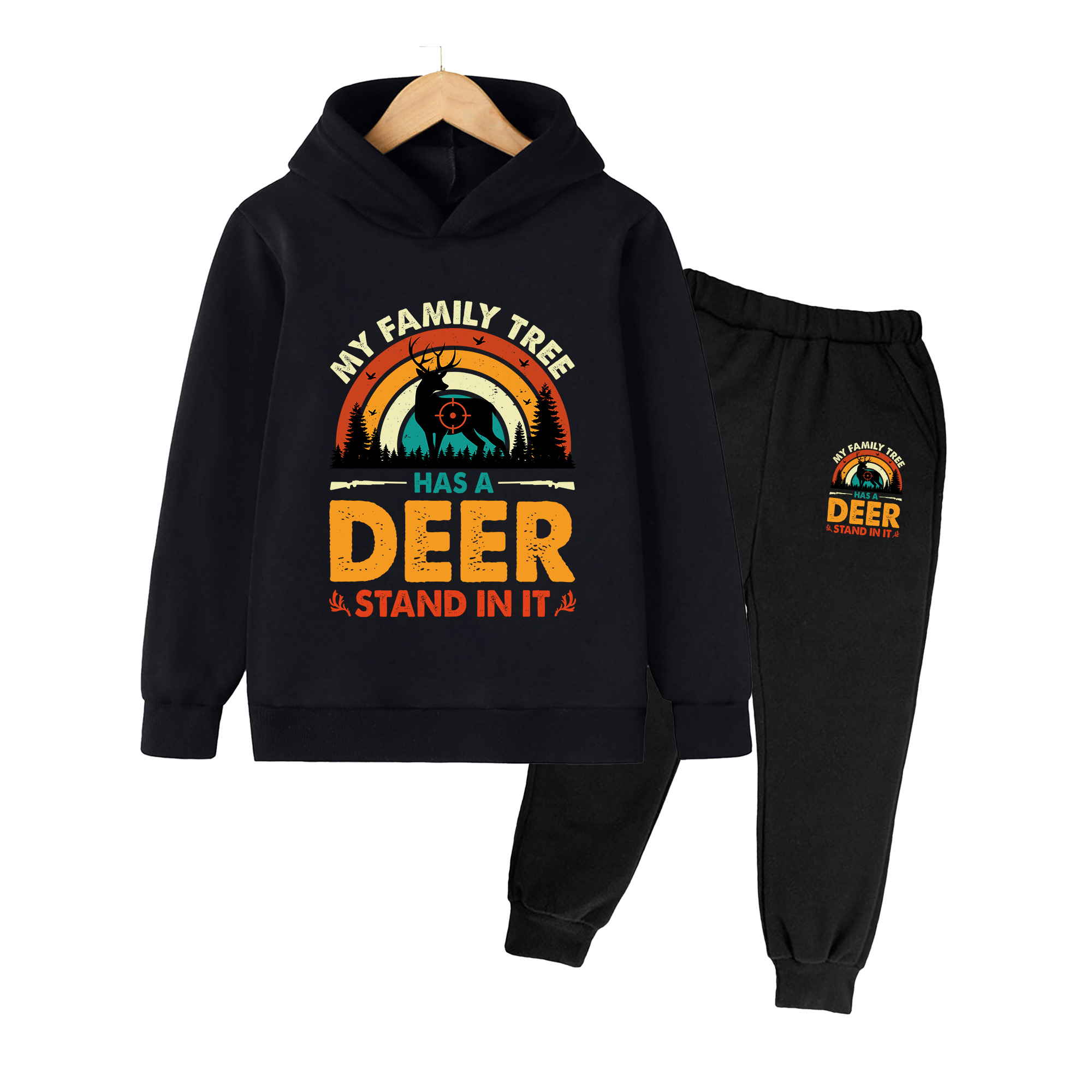 Hunting Outdoor Boys - Set Felpa e Pantaloni per Bambini,