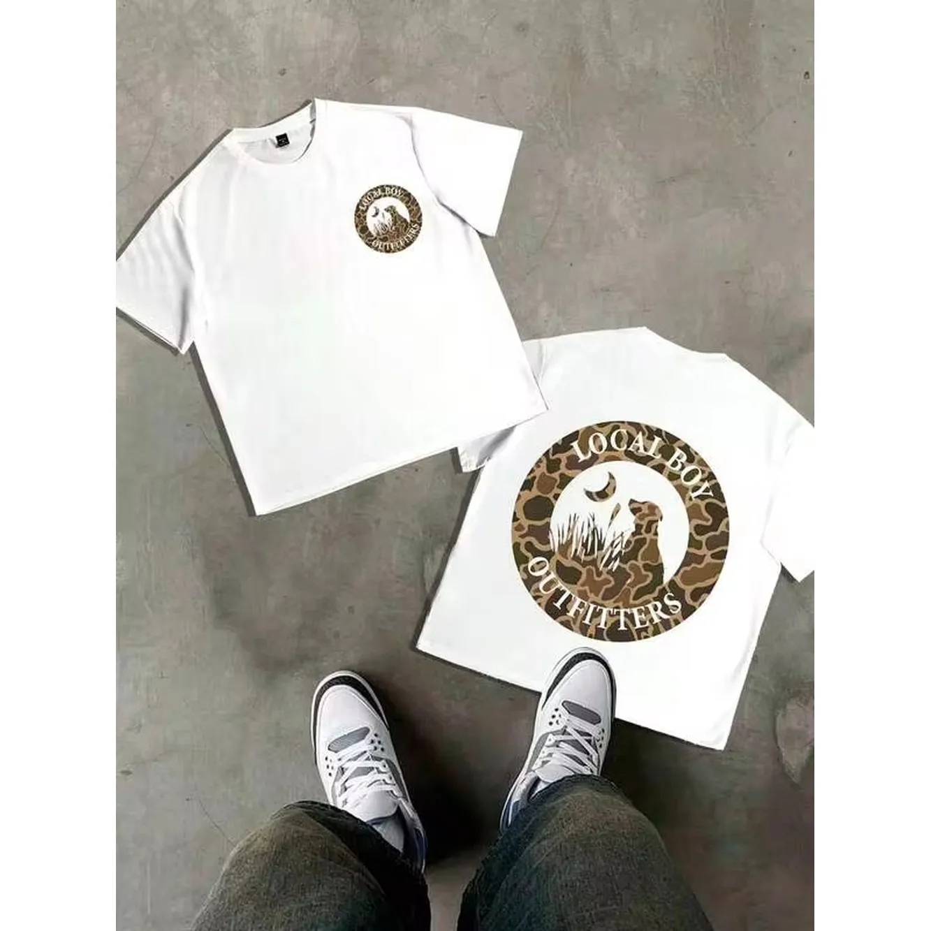 Hunting Outdoor Boys - T-shirt da uomo oversize in cotone
