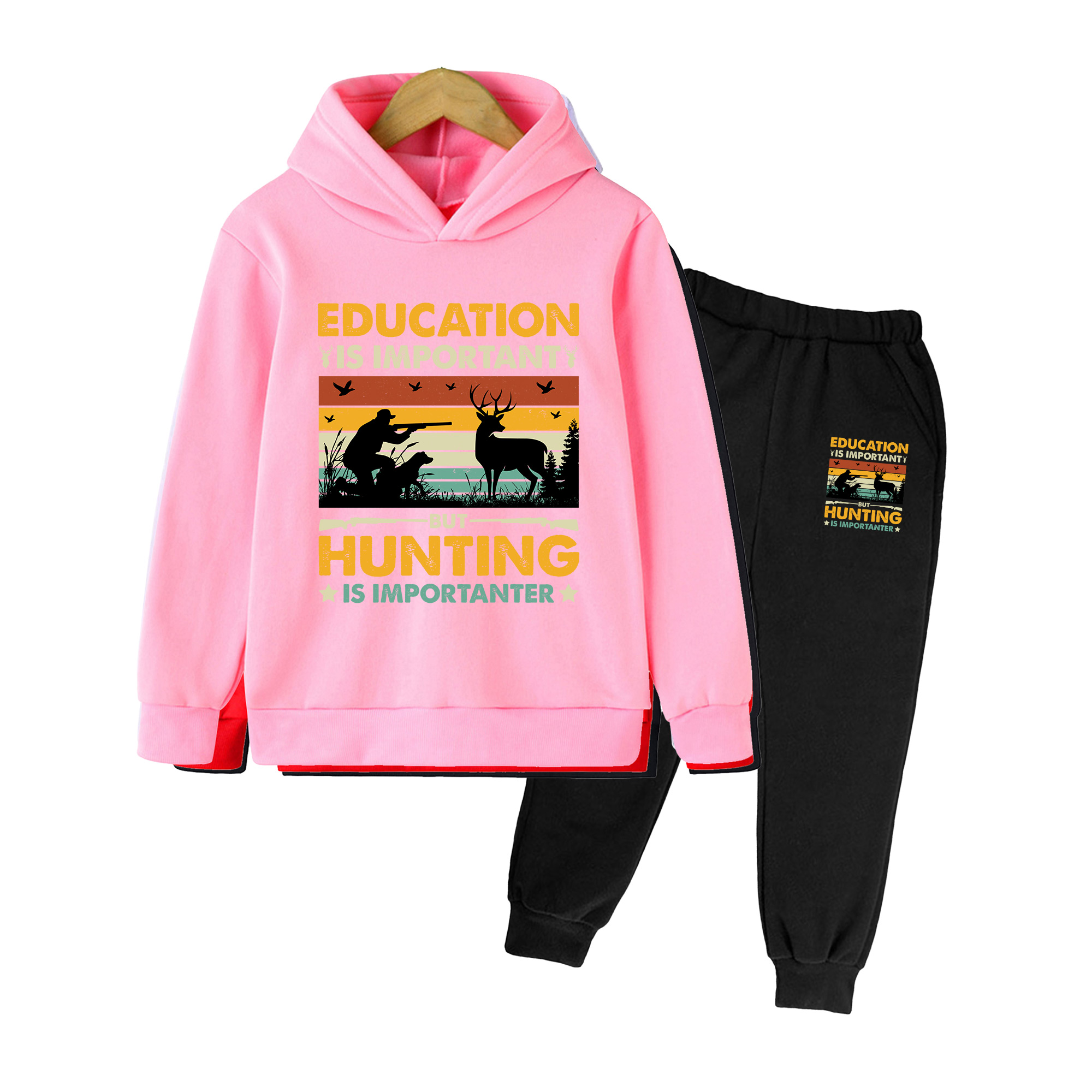 Hunting Outdoor Boys - Set Felpa e Pantaloni per Bambini,
