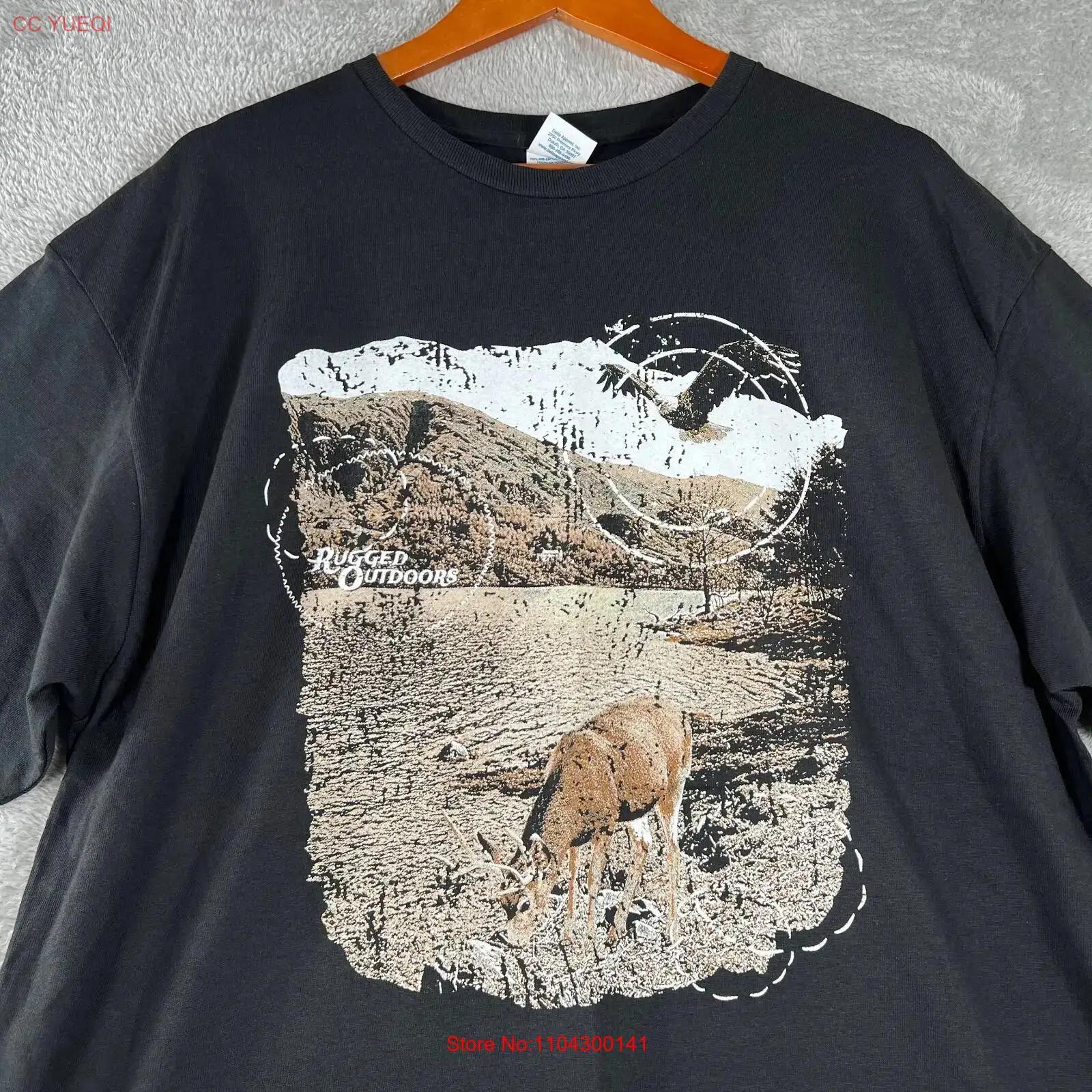 Hunting Outdoor Rug - T-shirt robusta da uomo 2XL nera