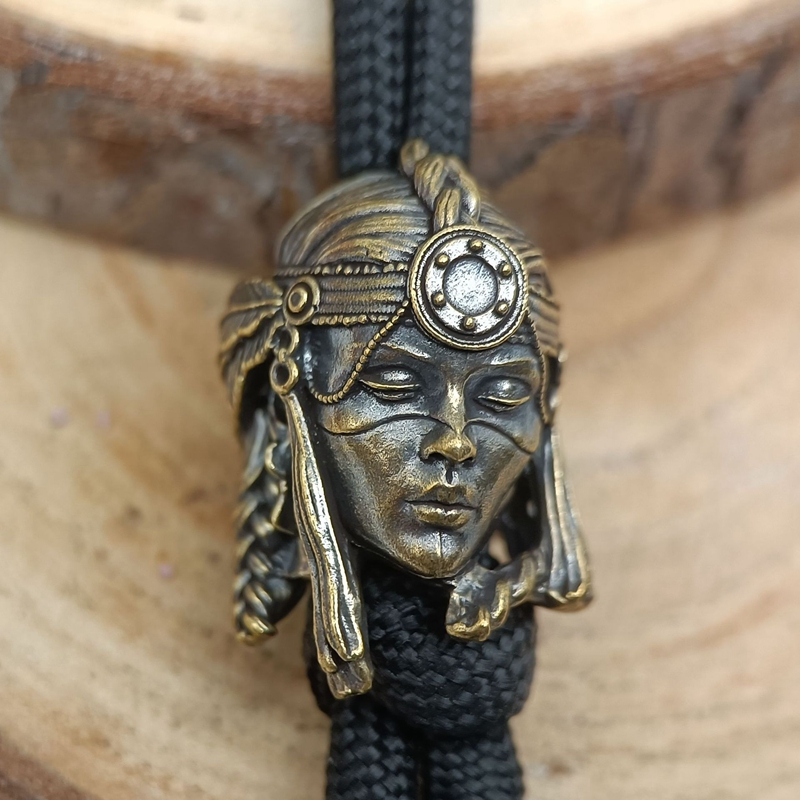Paracord Survival Bracelet - Tribe Guerriero femminile Coltello in ottone
