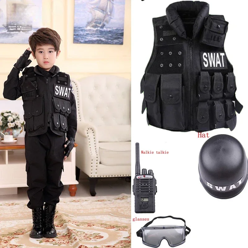 Hunting Outdoor Boys - Gilet Tattico Militare per Bambini Halloween